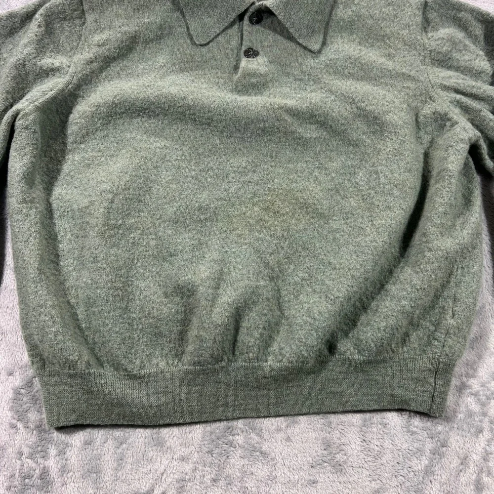 TOSCANO 100‎ Merino Wool Pullover Women Large Green Made in Italy Polo Fall
